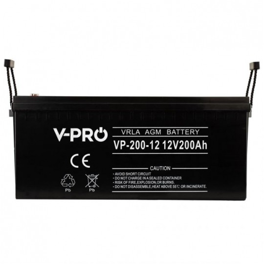 Akumulator AGM do zasilacza UPS 12V 200Ah bezobsługowy (śruba M8) VOLT VPRO