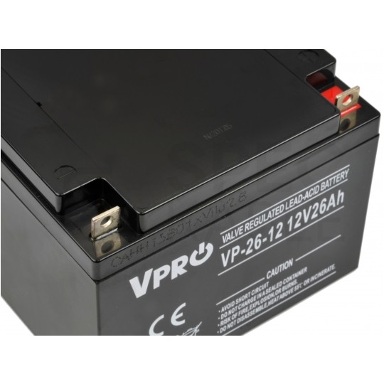 Akumulator AGM do zasilacza UPS 12V 26Ah bezobsługowy (śruba M5) VOLT VPRO