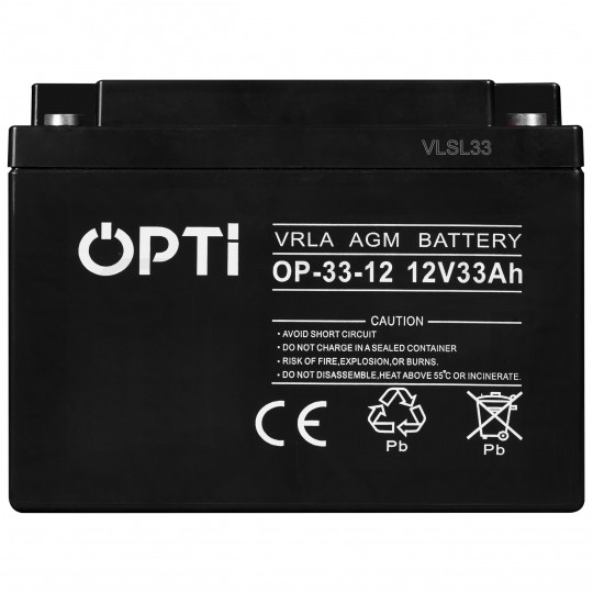 Akumulator AGM do zasilacza UPS 12V 33Ah bezobsługowy (śruba M5) VOLT OPTI
