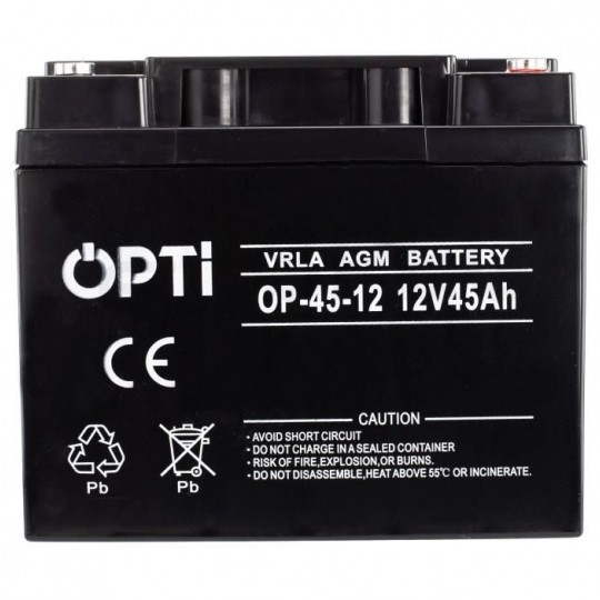 Akumulator AGM do zasilacza UPS 12V 45Ah bezobsługowy (śruba M6) VOLT OPTI