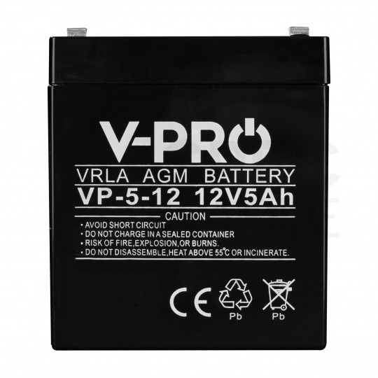 Akumulator AGM do zasilacza UPS 12V 5Ah bezobsługowy (Faston 187) VOLT VPRO