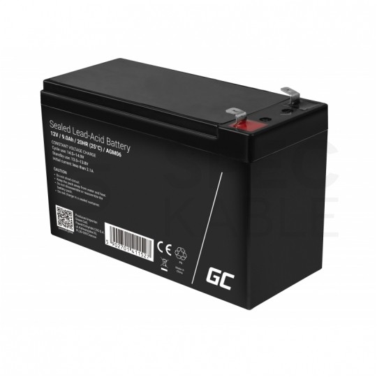 Akumulator AGM do zasilacza UPS 12V 7,2Ah bezobsługowy (Faston 250) Green Cell