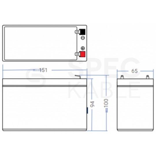 Akumulator AGM do zasilacza UPS 12V 7,2Ah bezobsługowy (Faston 250) Green Cell