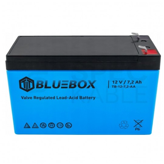 Akumulator AGM do zasilacza UPS 12V 7,2Ah bezobsługowy (wymiar 7Ah) BLUEBOX