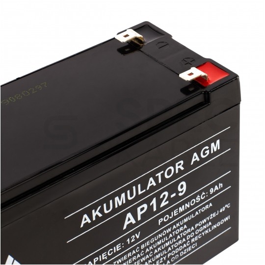 Akumulator AGM do zasilacza UPS 12V 9Ah bezobsługowy (Faston 250) Azo Digital