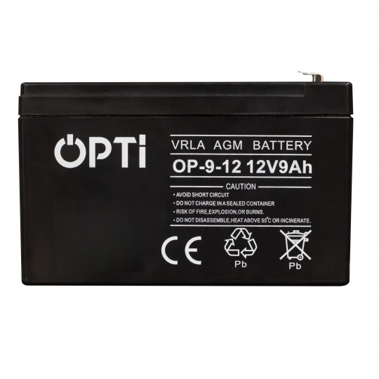 Akumulator AGM do zasilacza UPS 12V 9Ah bezobsługowy (Faston 250) VOLT OPTI