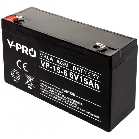 Akumulator AGM do zasilacza UPS 6V 15Ah bezobsługowy (Faston 187) VOLT VPRO