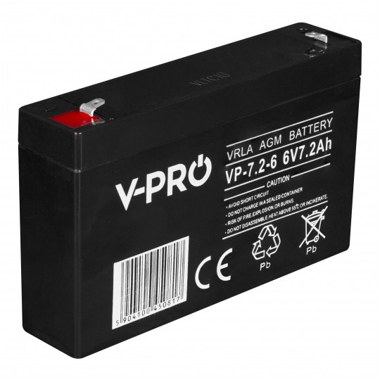 Akumulator AGM do zasilacza UPS 6V 7,2Ah bezobsługowy (Faston 187) VOLT VPRO