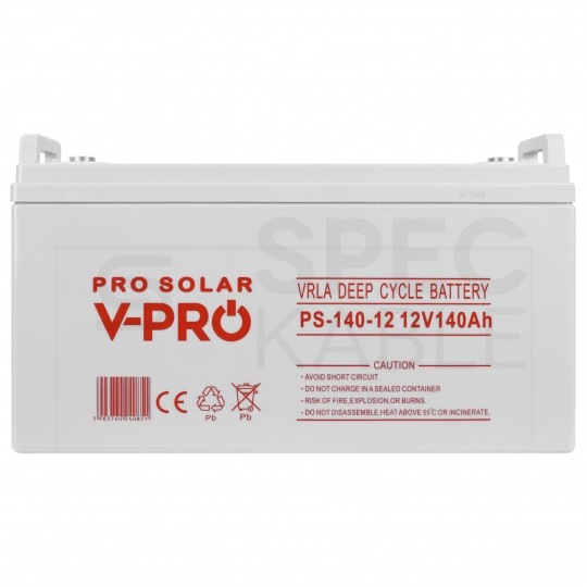 Akumulator DEEP CYCLE do instalacji PV oraz UPS 12V 140Ah bezobsługowy (śruba M8) VOLT VPRO SOLAR