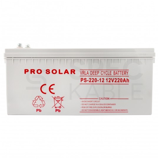 Akumulator DEEP CYCLE do instalacji PV oraz UPS 12V 220Ah bezobsługowy (śruba M8) VOLT VPRO SOLAR