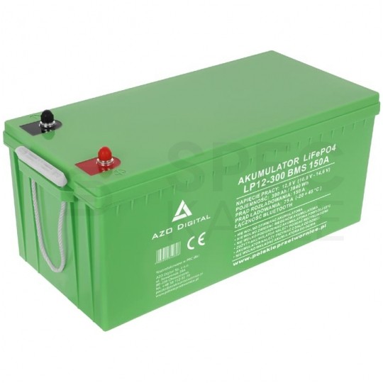 Akumulator LiFePO4 (litowo-żelazowo-fosforanowy) 12V 300Ah (150A) mata grzewcza + Bluetooth + BMS AZO