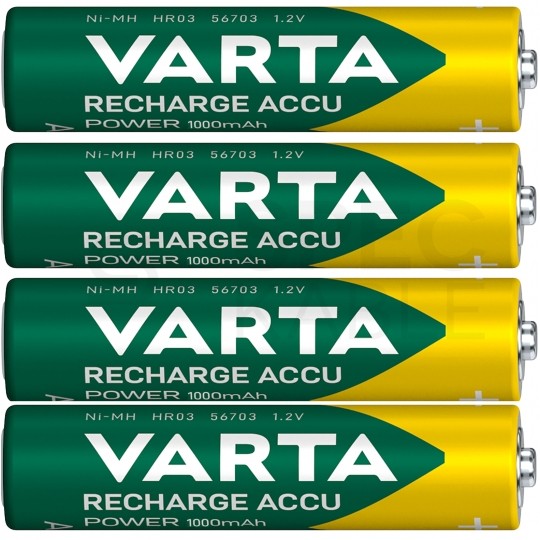Akumulator Ni-MH R03 AAA 1000mAh 1,2V (Ready 2 Use) VARTA Recharge Accu Power BLISTER 4szt.