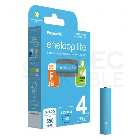 Akumulator Ni-MH R03 AAA 550mAh 1,2V (Ready 2 Use) Panasonic Eneloop Lite BLISTER 4szt.