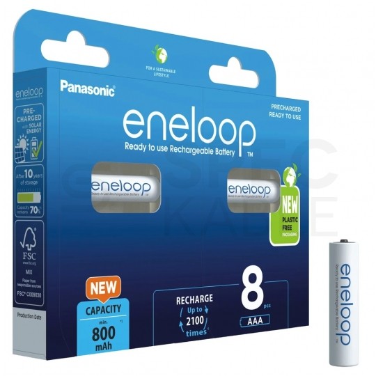 Akumulator Ni-MH R03 AAA 800mAh 1,2V (Ready 2 Use) Panasonic Eneloop BLISTER 8szt.
