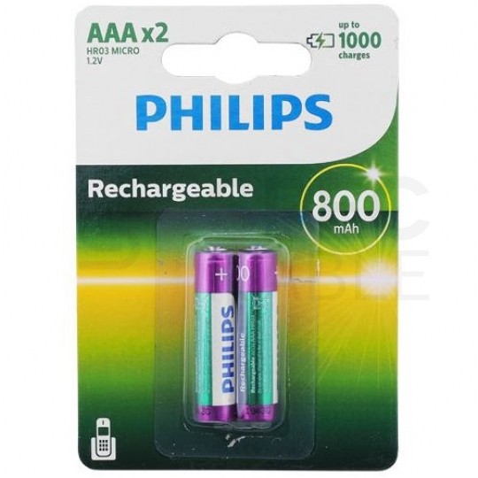Akumulator Ni-MH R03 AAA 800mAh 1,2V (Ready 2 Use) Philips BLISTER 2szt.