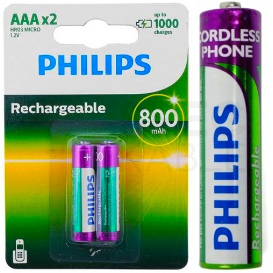 Akumulator Ni-MH R03 AAA 800mAh 1,2V (Ready 2 Use) Philips BLISTER 2szt.