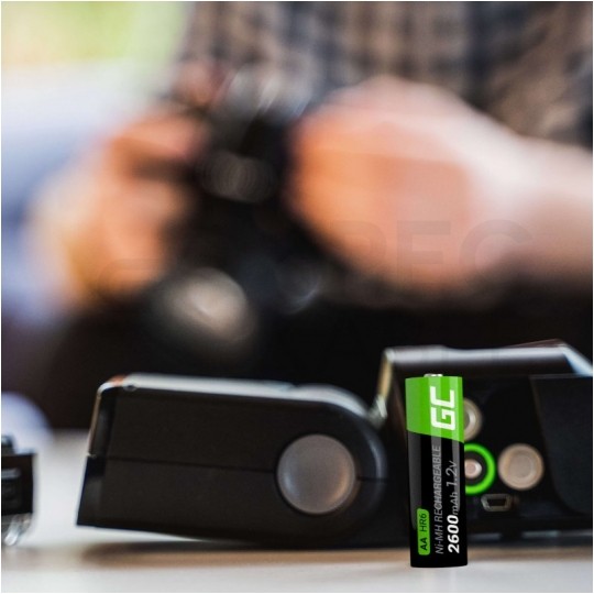 Akumulator Ni-MH R6 AA 2600mAh 1,2V (Ready 2 Use) Green Cell 2x BLISTER 4szt.