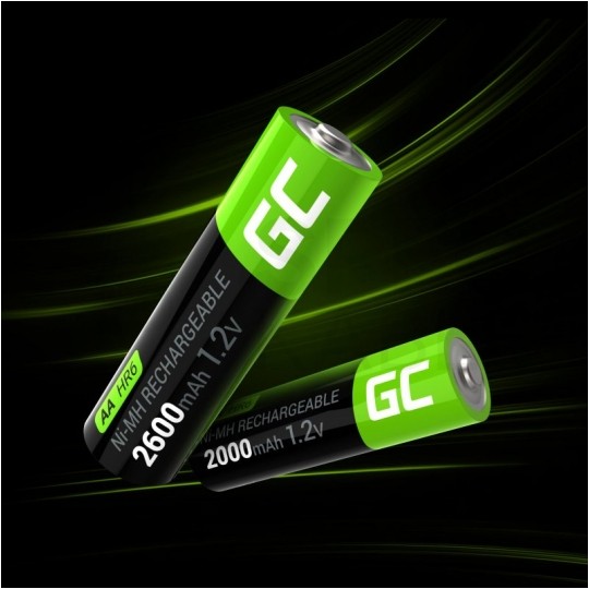 Akumulator Ni-MH R6 AA 2600mAh 1,2V (Ready 2 Use) Green Cell 2x BLISTER 4szt.