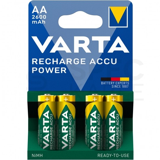 Akumulator Ni-MH R6 AA 2600mAh 1,2V (Ready 2 Use) VARTA Recharge Accu Power BLISTER 4szt.