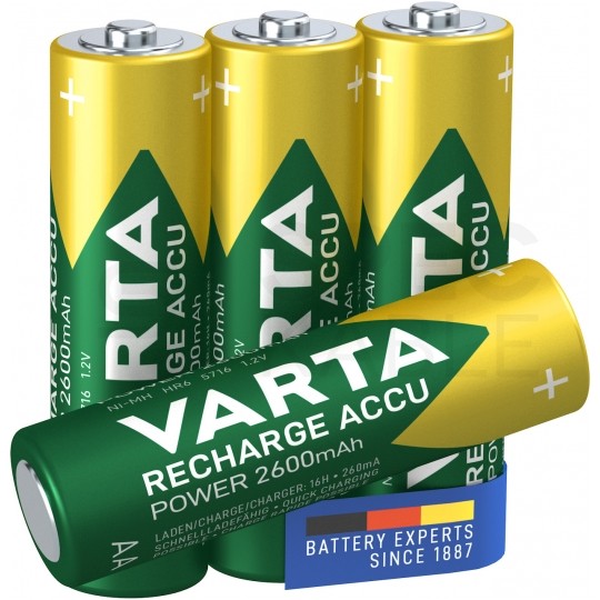 Akumulator Ni-MH R6 AA 2600mAh 1,2V (Ready 2 Use) VARTA Recharge Accu Power BLISTER 4szt.