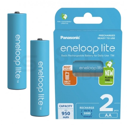 Akumulator Ni-MH R6 AA 950mAh 1,2V (Ready 2 Use) Panasonic Eneloop Lite BLISTER 2szt.