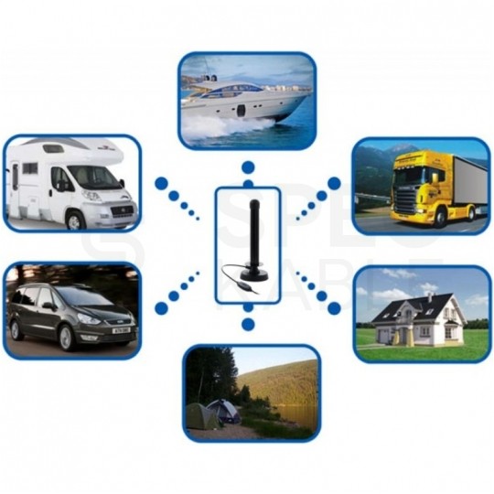 Antena mobilna TV DVB-T VHF/UHF dookólna zysk 26dB. MI-ANT0100 MISTRAL