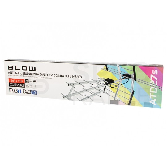 Antena zewnętrzna DVB-T VHF/UHF 14-18dB filtr LTE MUX8 BLOW