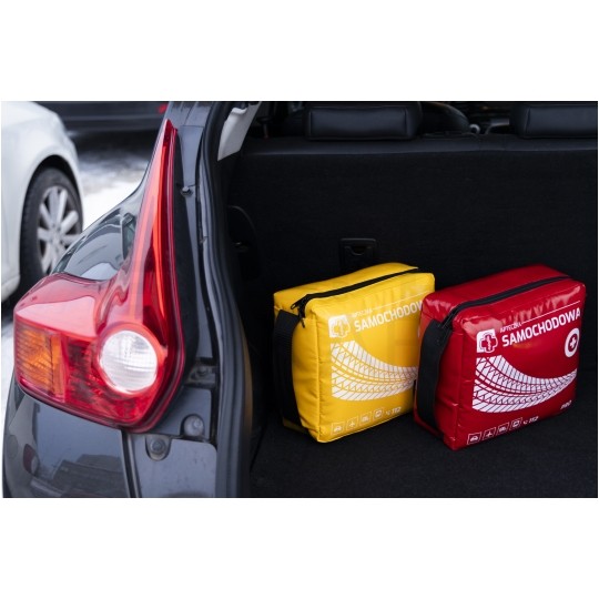 Apteczka pierwszej pomocy samochodowa bogato wyposażona wesja PRO żółta MEDAID