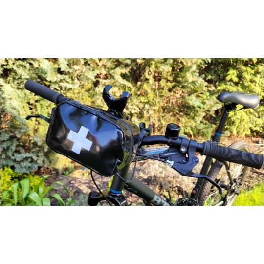 Apteczka pierwszej pomocy turystyczna wodoodporna typ 300 mała i lekka czarna MEDAID