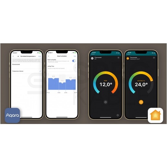 AQARA Głowica termostatyczna, termostat grzejnikowy M30x1,5mm Zigbee 3.0