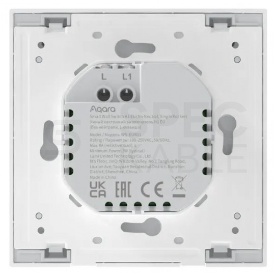 AQARA Przełącznik ścienny 1-przyciskowy (bez przewodu neutralnego) biały