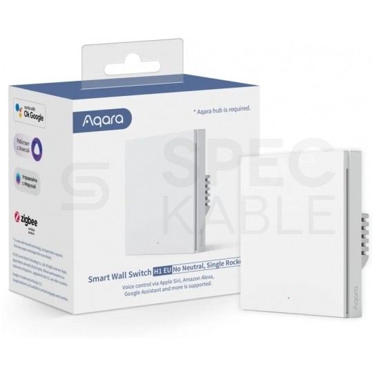 AQARA Przełącznik ścienny 1-przyciskowy (bez przewodu neutralnego) biały