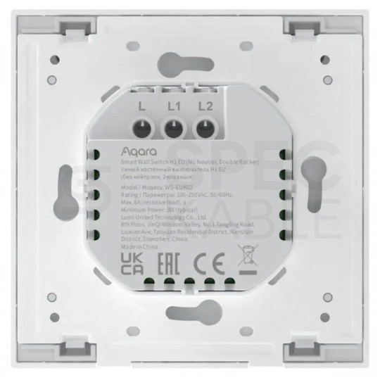 AQARA Przełącznik ścienny 2-przyciskowy (bez przewodu neutralnego) biały