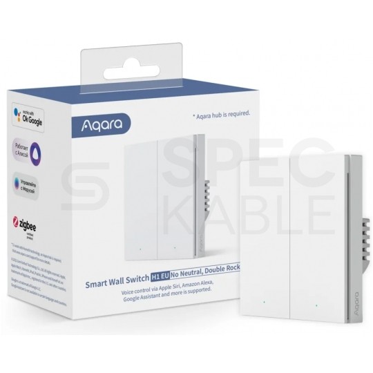 AQARA Przełącznik ścienny 2-przyciskowy (bez przewodu neutralnego) biały