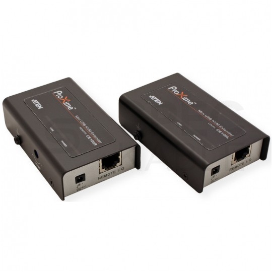 ATEN Przedłużacz KVM 100m VGA+USB na kabel LAN kat.5e (skrętkę) Konwerter aktywny VGA + 2xUSB -> LAN -> VGA + USB typ B Komplet (nadajnik TX + odbiornik RX)