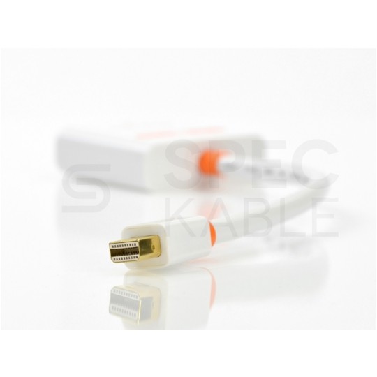 AUDA CableTime Adapter mini DisplayPort -> DVI-I (24+5pin) Full HD (wtyk / gniazdo) biały 23cm