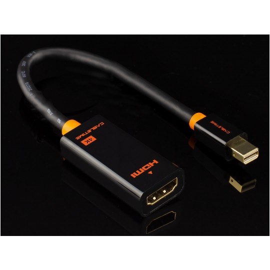 AUDA CableTime Adapter mini DisplayPort -> HDMI 4K@30 (wtyk / gniazdo) czarny 23cm