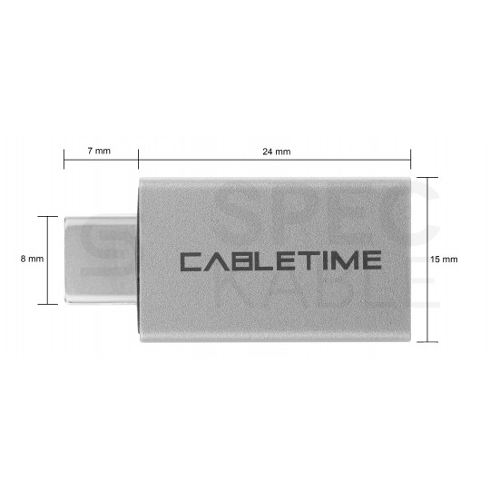AUDA CableTime Adapter OTG Przejściówka USB 3.0 A / typ-C (gniazdo / wtyk) Quick Charge 3.0 Power Delivery (3A 60W)