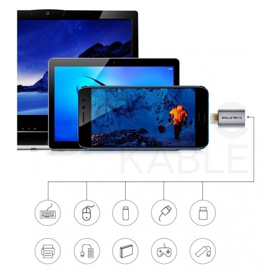 AUDA CableTime Adapter OTG Przejściówka USB 3.0 A / typ-C (gniazdo / wtyk) Quick Charge 3.0 Power Delivery (3A 60W)