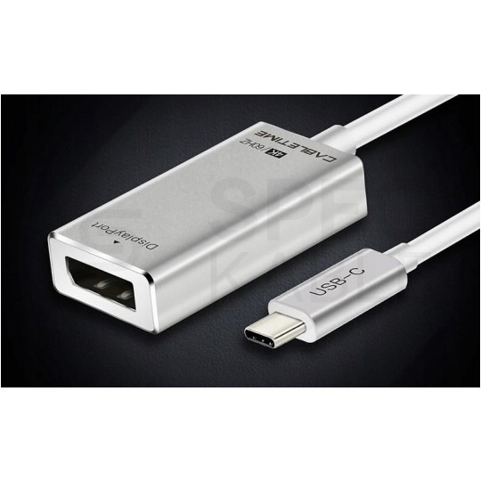AUDA CableTime Adapter USB 3.1 typ-C -> DisplayPort 4K@60 (wtyk / gniazdo) srebrny 15cm