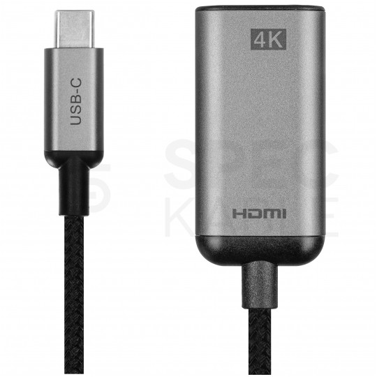 AUDA CableTime Adapter USB 3.1 typ-C -> HDMI 4K@30 (wtyk / gniazdo) szary 15cm