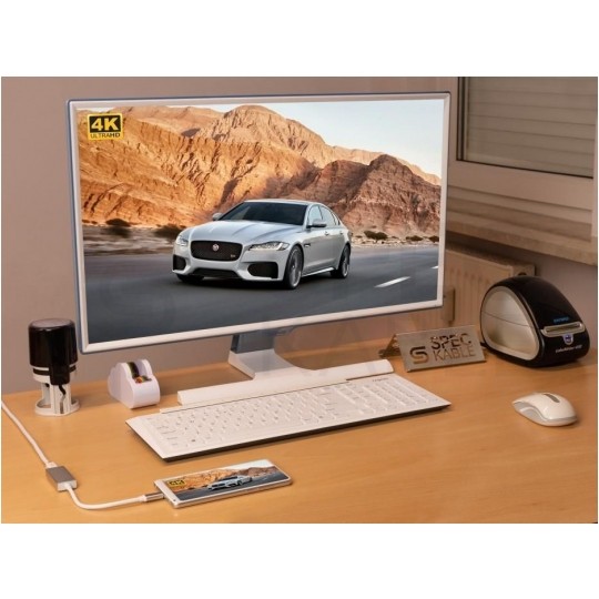 AUDA CableTime Adapter USB 3.1 typ-C -> mini DisplayPort 4K@60 (wtyk / gniazdo) srebrny 15cm