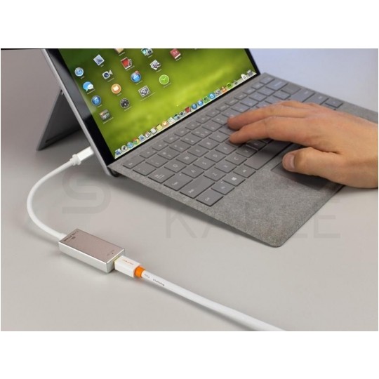 AUDA CableTime Adapter USB 3.1 typ-C -> mini DisplayPort 4K@60 (wtyk / gniazdo) srebrny 15cm