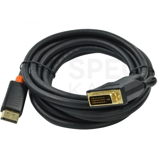 AUDA CableTime Kabel DisplayPort 1.2 / DVI-D Single Link FHD@60 (wtyk / wtyk) czarny 1,8m