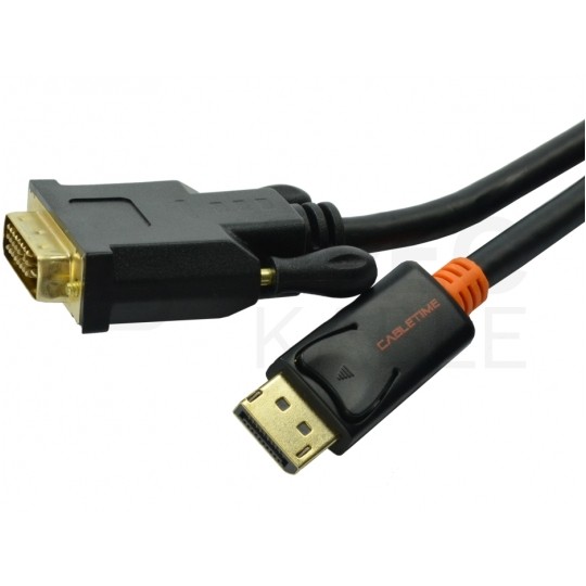 AUDA CableTime Kabel DisplayPort 1.2 / DVI-D Single Link FHD@60 (wtyk / wtyk) czarny 1,8m