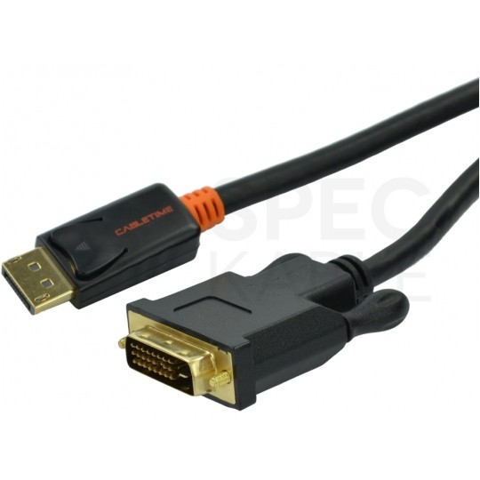 AUDA CableTime Kabel DisplayPort 1.2 / DVI-D Single Link FHD@60 (wtyk / wtyk) czarny 1,8m