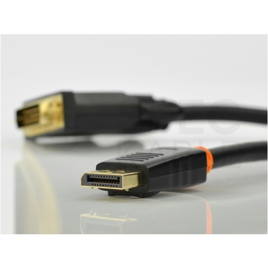 AUDA CableTime Kabel DisplayPort 1.2 / DVI-D Single Link FHD@60 (wtyk / wtyk) czarny 1,8m