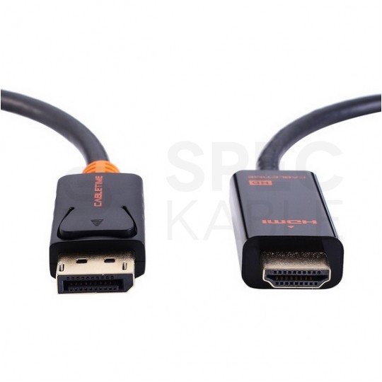 AUDA CableTime Kabel DisplayPort 1.2 / HDMI FHD@60 (wtyk / wtyk) czarny 3m