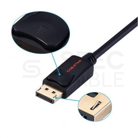 AUDA CableTime Kabel DisplayPort 1.2 / HDMI FHD@60 (wtyk / wtyk) czarny 3m