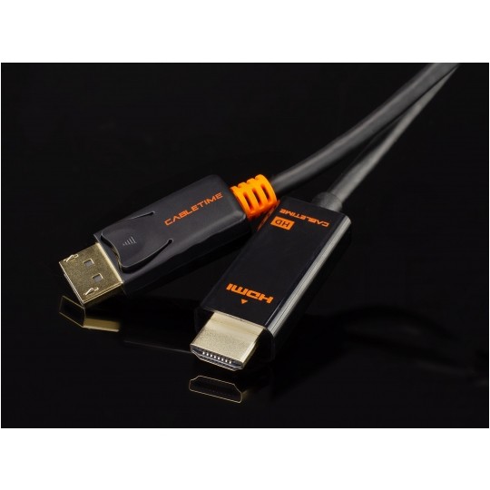 AUDA CableTime Kabel DisplayPort 1.2 / HDMI FHD@60 (wtyk / wtyk) czarny 3m